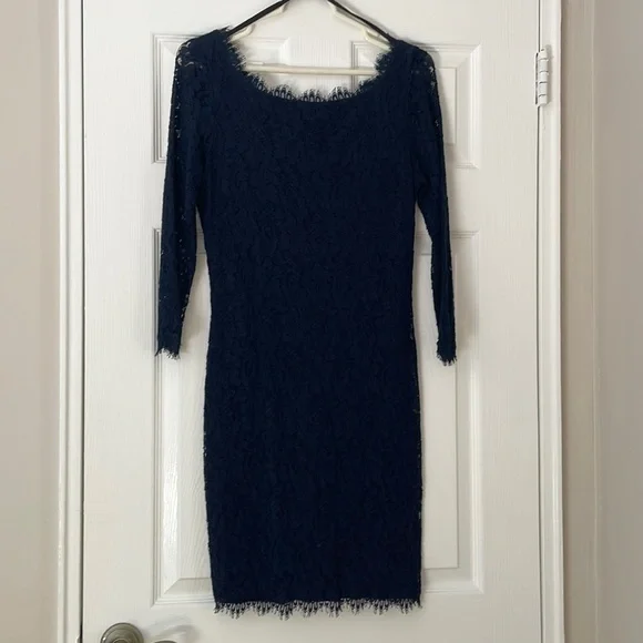 Diane Von Furstenberg | Dresses | Diane Von Furstenberg Navy Lace Dress |  Poshmark
